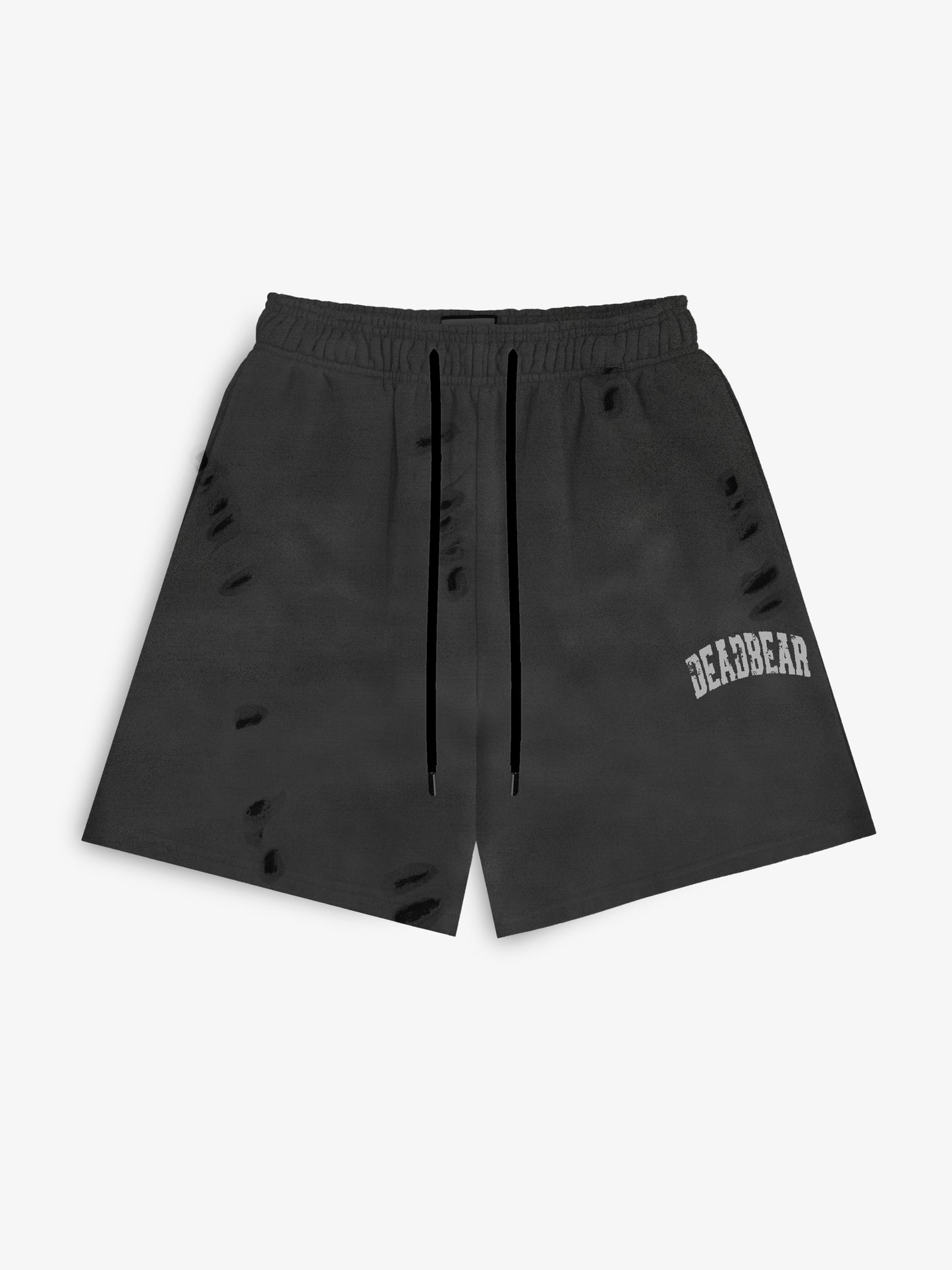 Distressed Washed Black Shorts