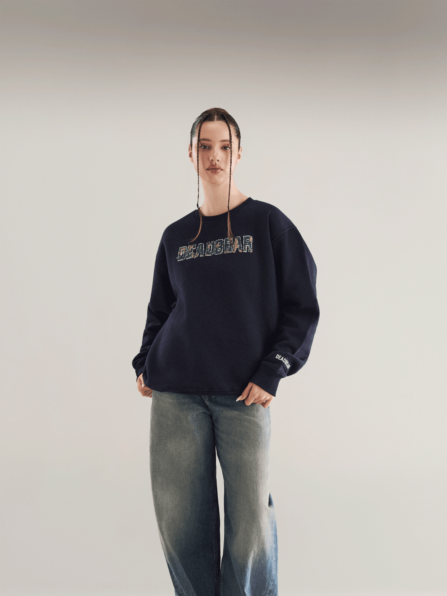 Fake Denim Sweatshirt Navy