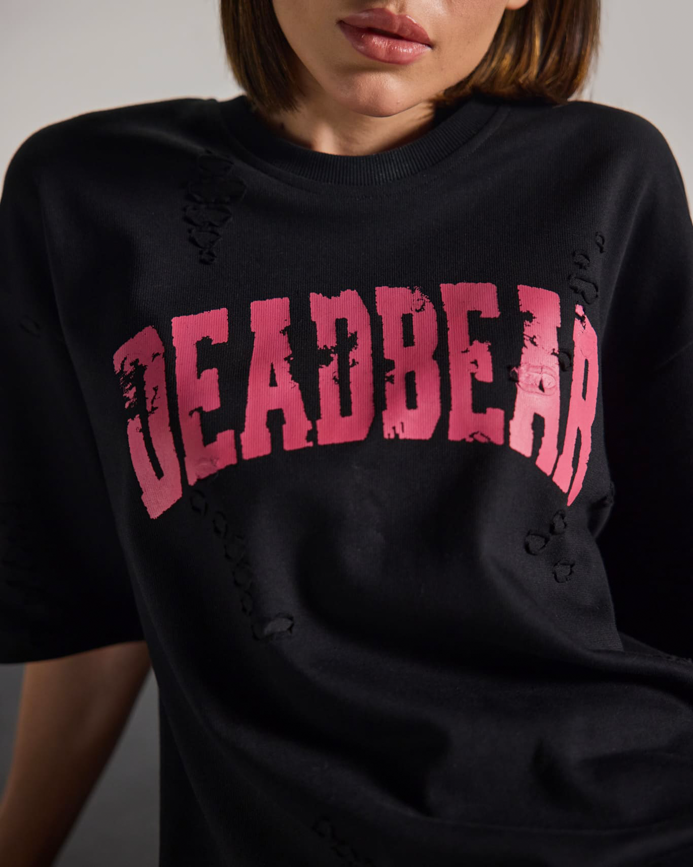 Distressed Black Tee