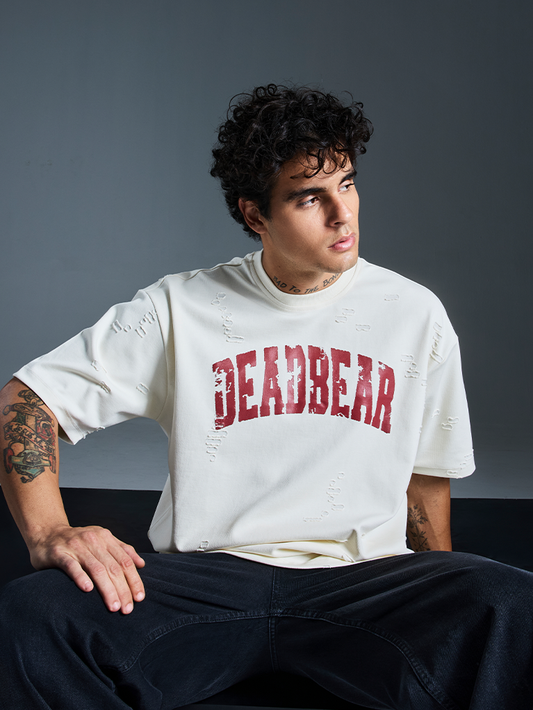 Distressed Cream White Tee 3.0