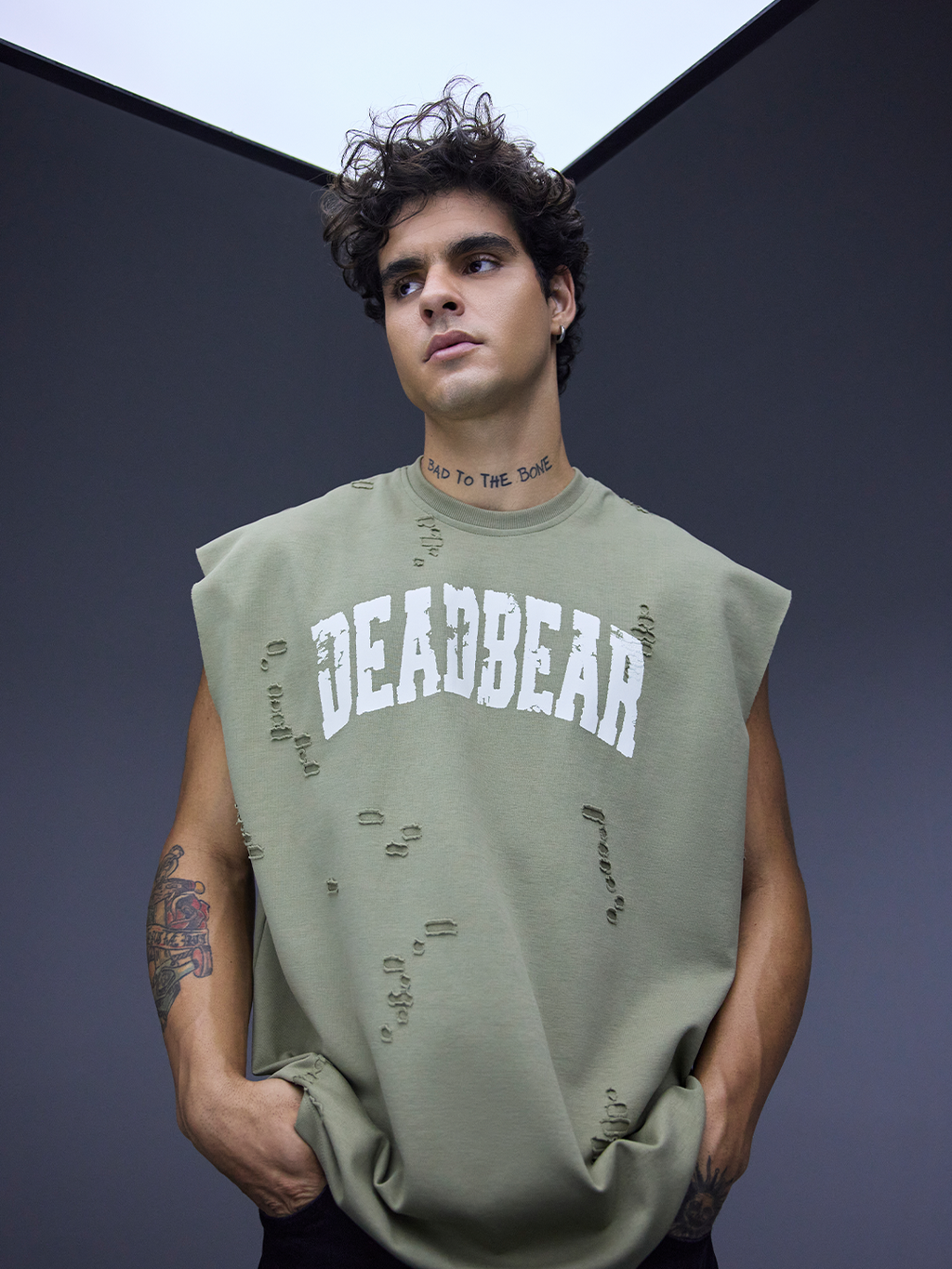 Distressed Olive Tank
