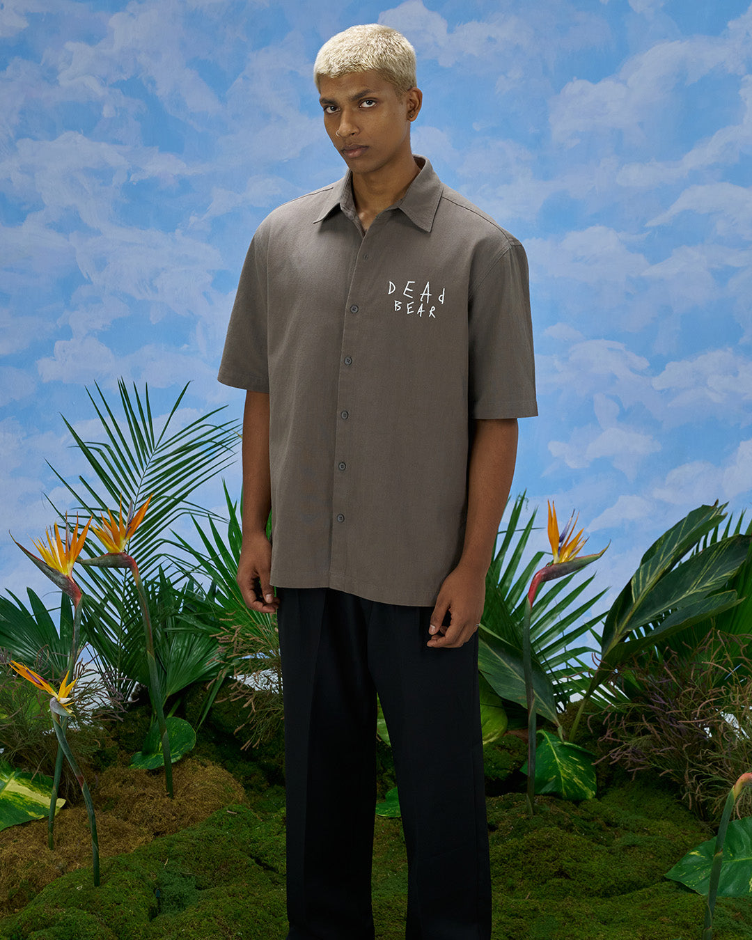 Scribbled Logo Shirt Taupe