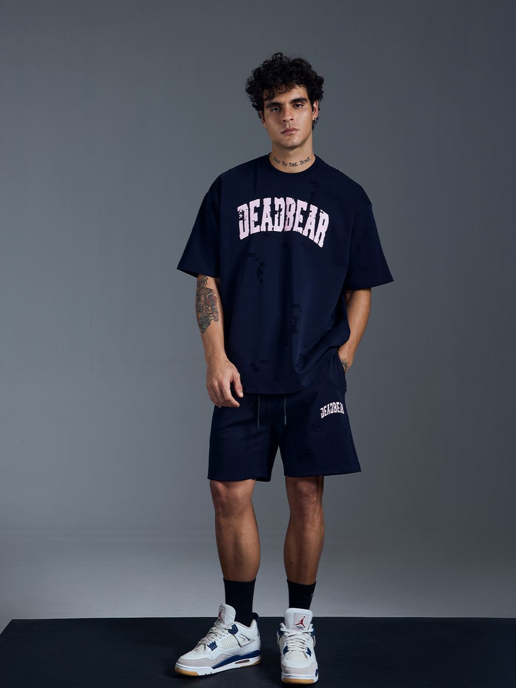 Distressed Navy Tee