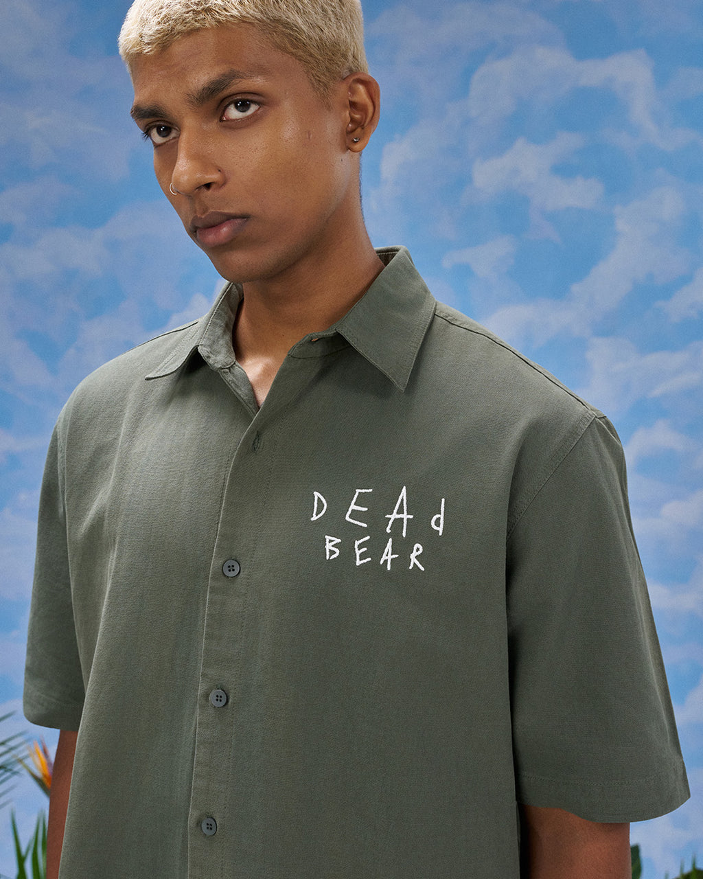 Scribbled Logo Shirt Moss