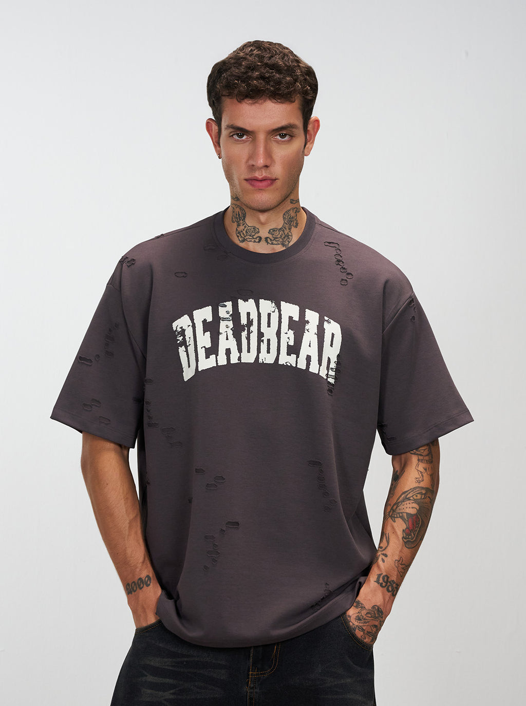 Distressed Ash Grey Tee