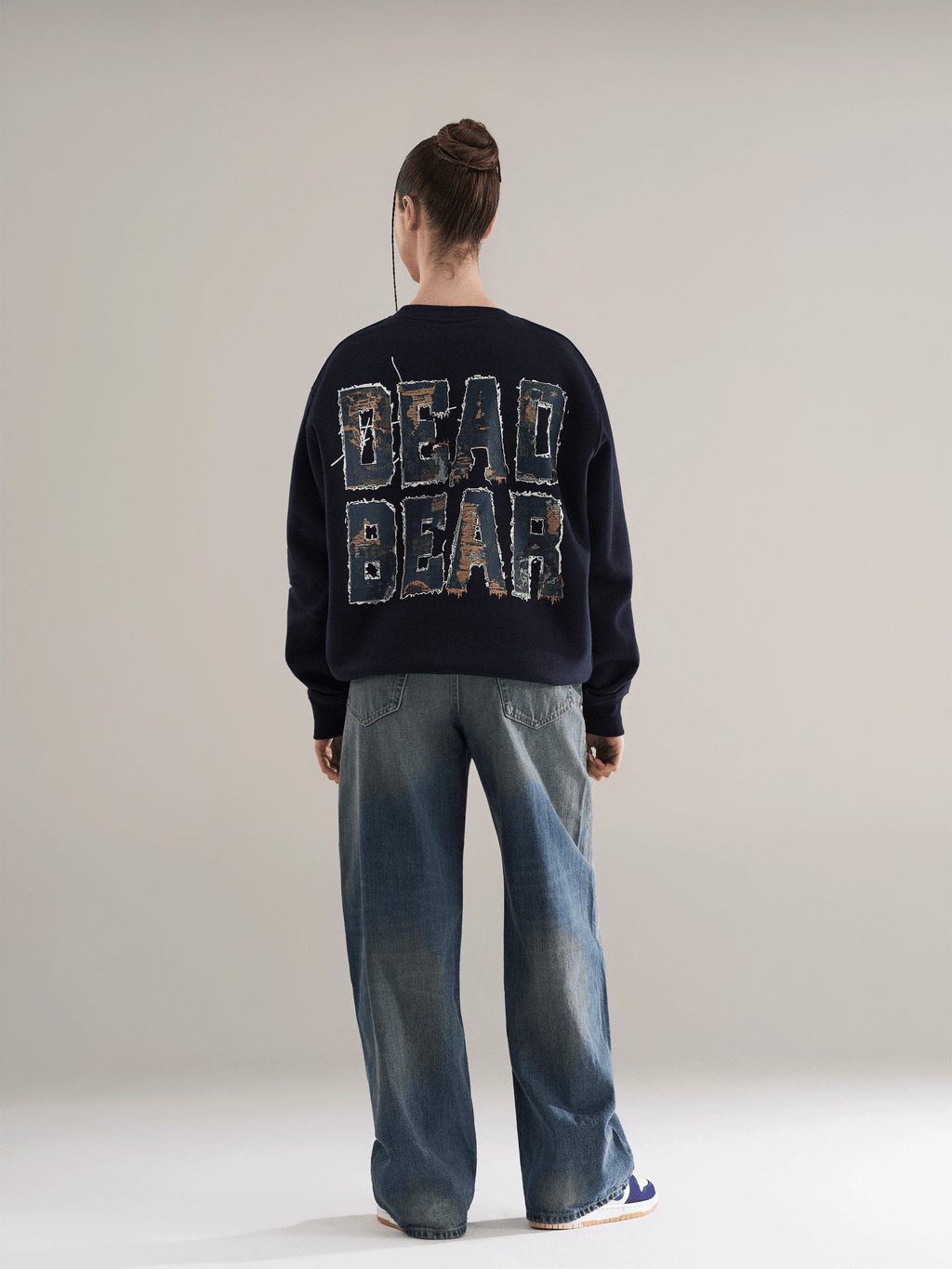 Fake Denim Sweatshirt Navy