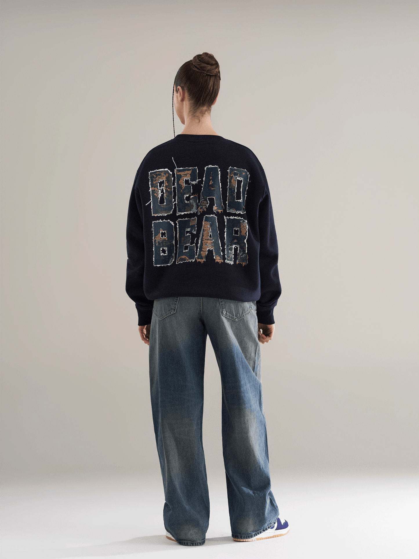 Fake Denim Sweatshirt Navy