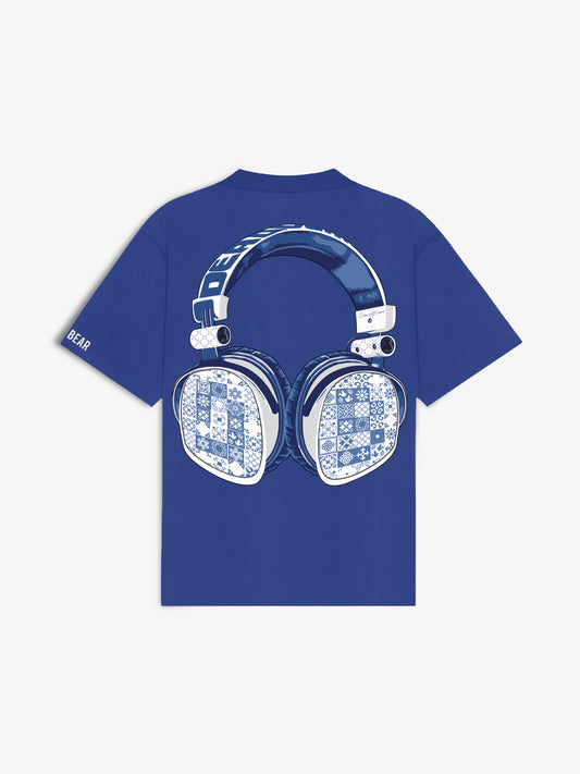 The Headphone Tee Royal Blue