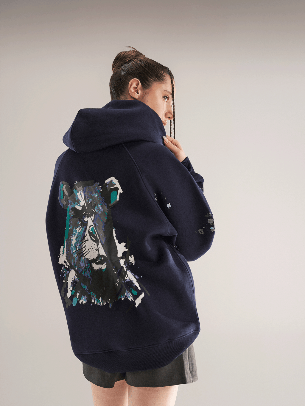 Grumpy Bear Hoodie Navy