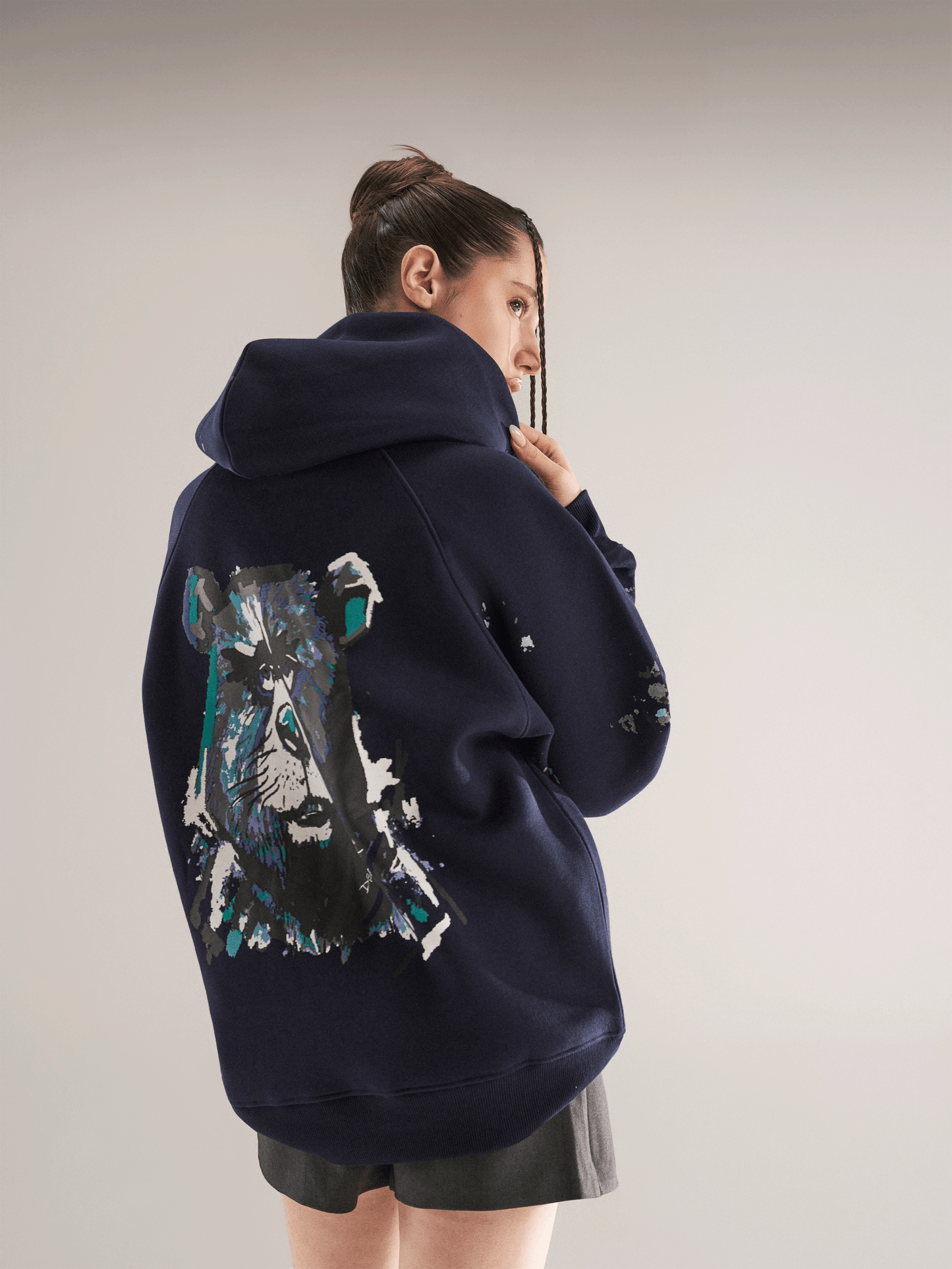 Grumpy Bear Hoodie Navy