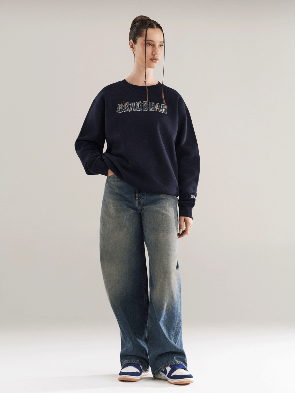 Fake Denim Sweatshirt Navy