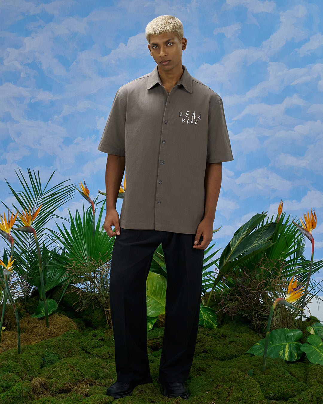 Scribbled Logo Shirt Taupe