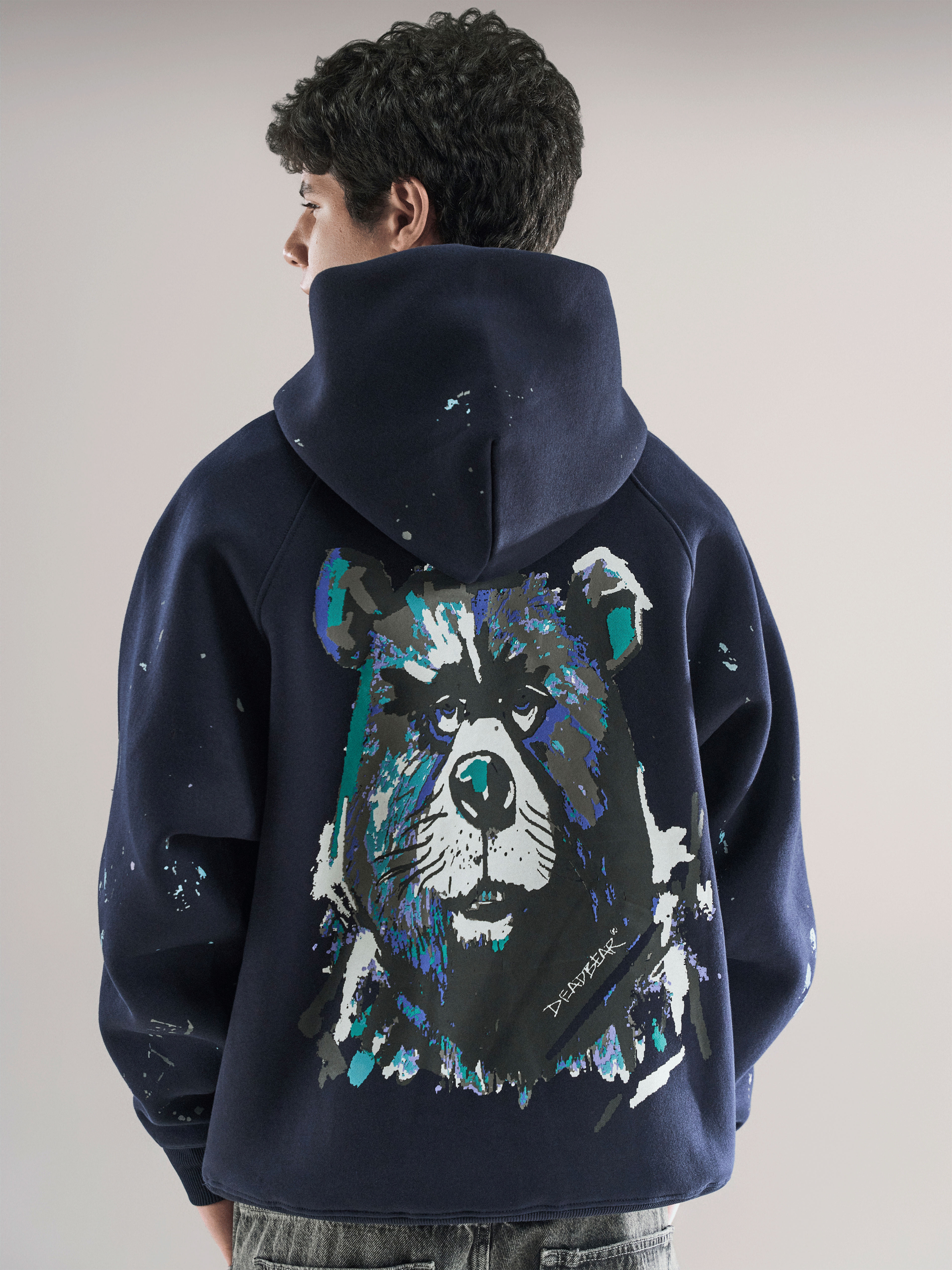 Grumpy Bear Hoodie Navy