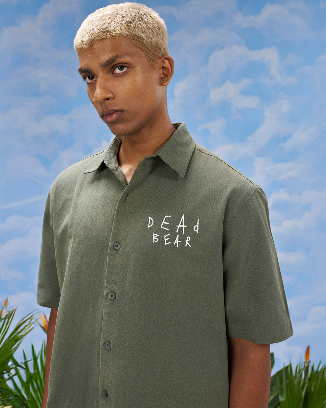 Scribbled Logo Shirt Moss