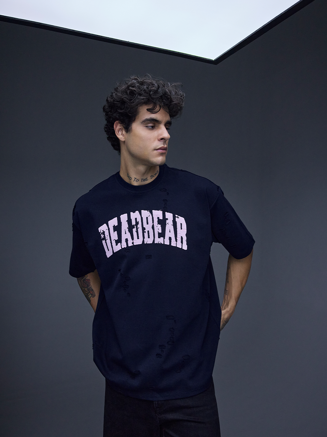 Distressed Navy Tee
