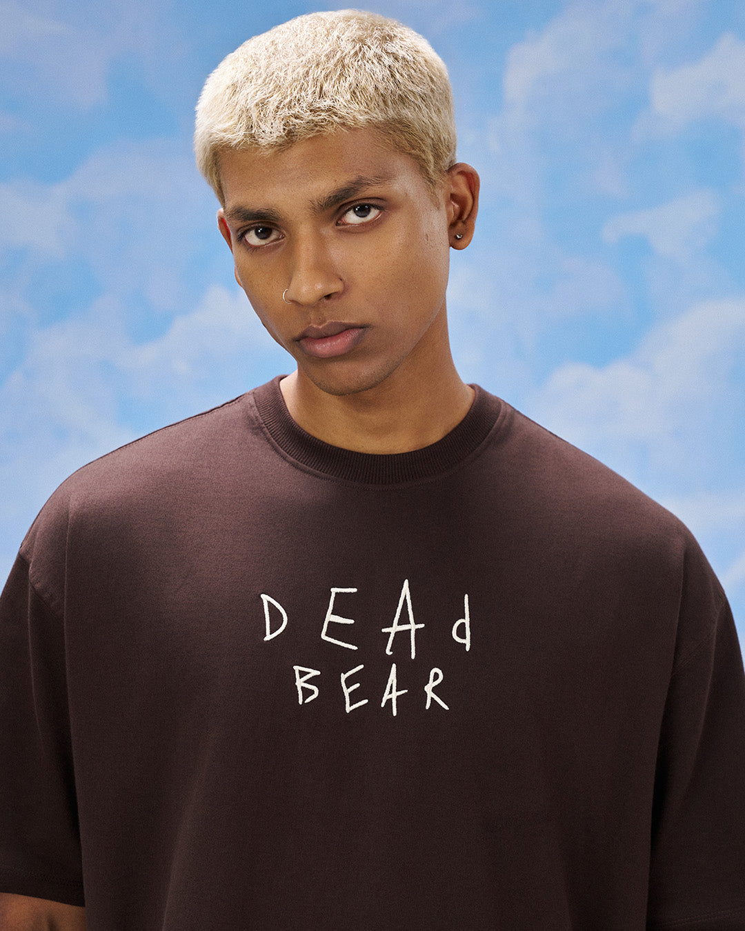 Scribbled Logo Tee Brown