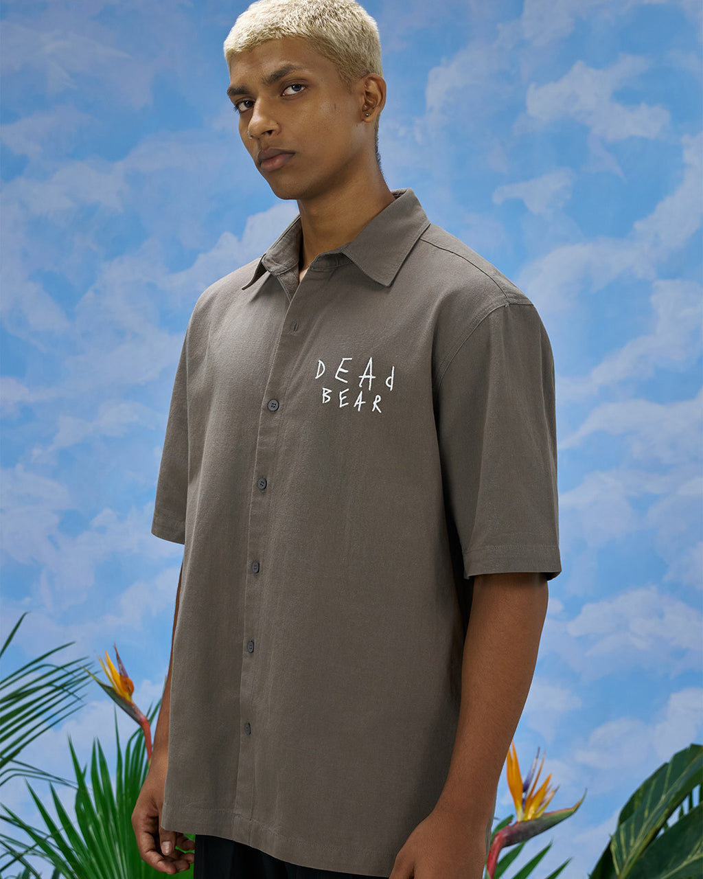 Scribbled Logo Shirt Taupe