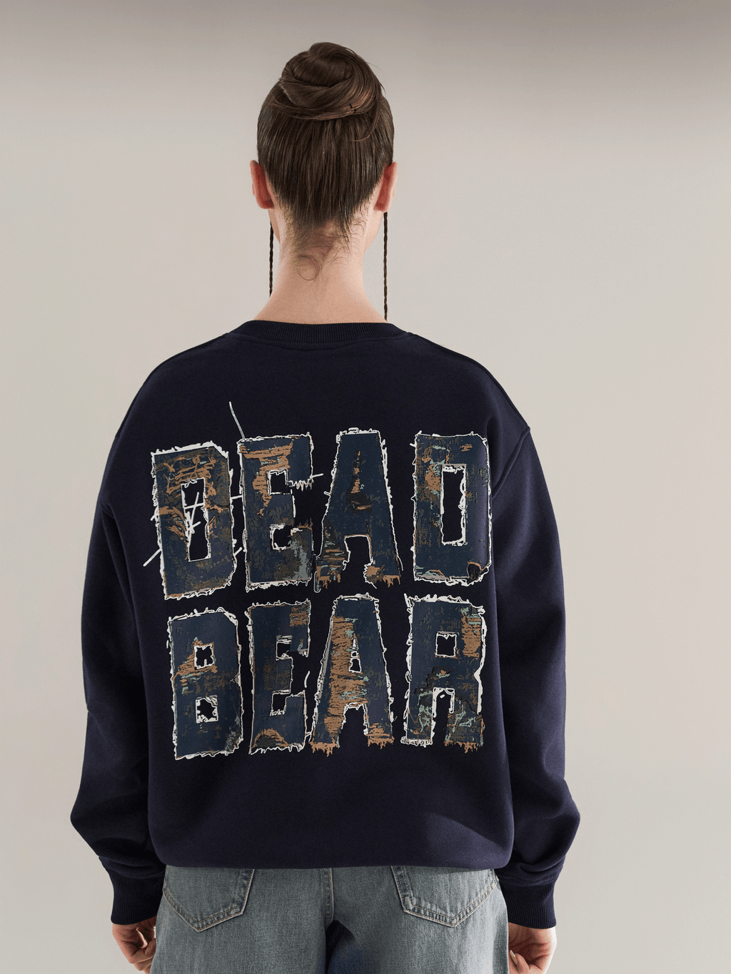 Fake Denim Sweatshirt Navy