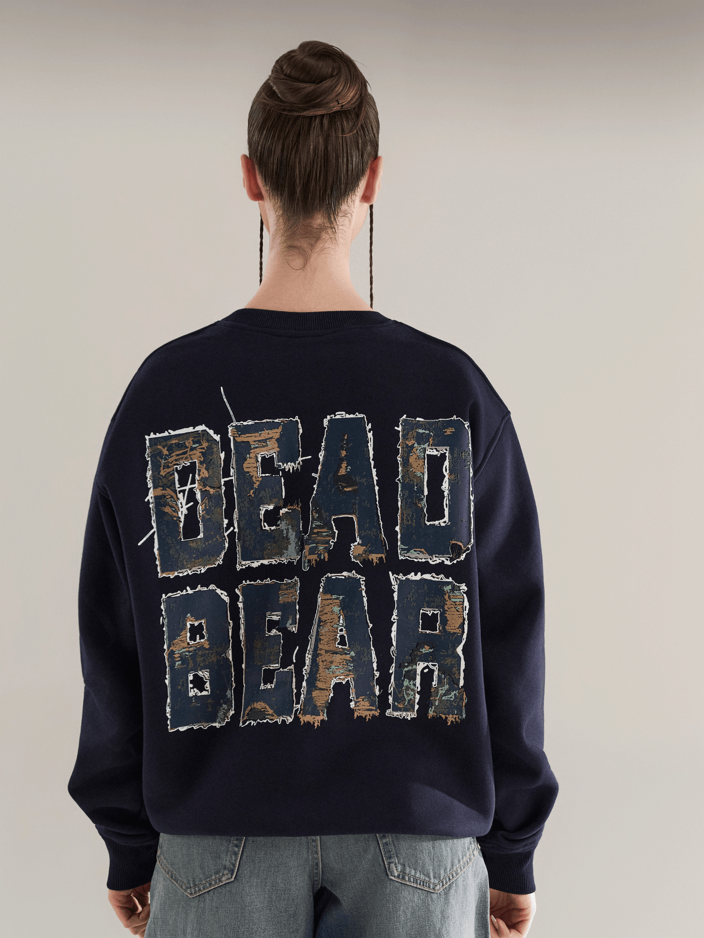 Fake Denim Sweatshirt Navy