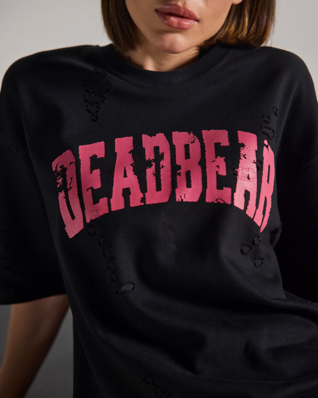 Distressed Black Tee