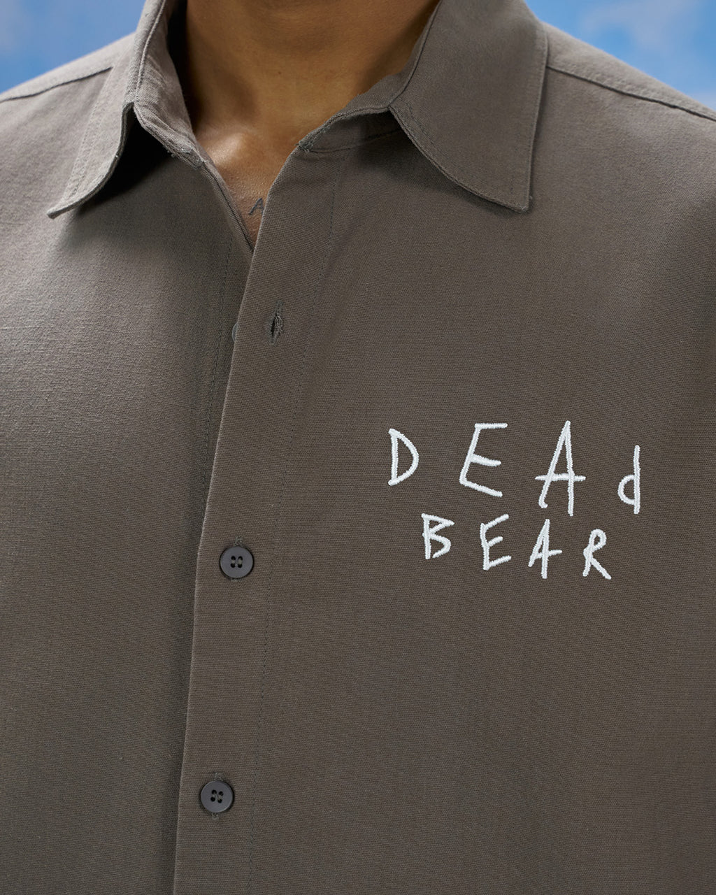 Scribbled Logo Shirt Taupe