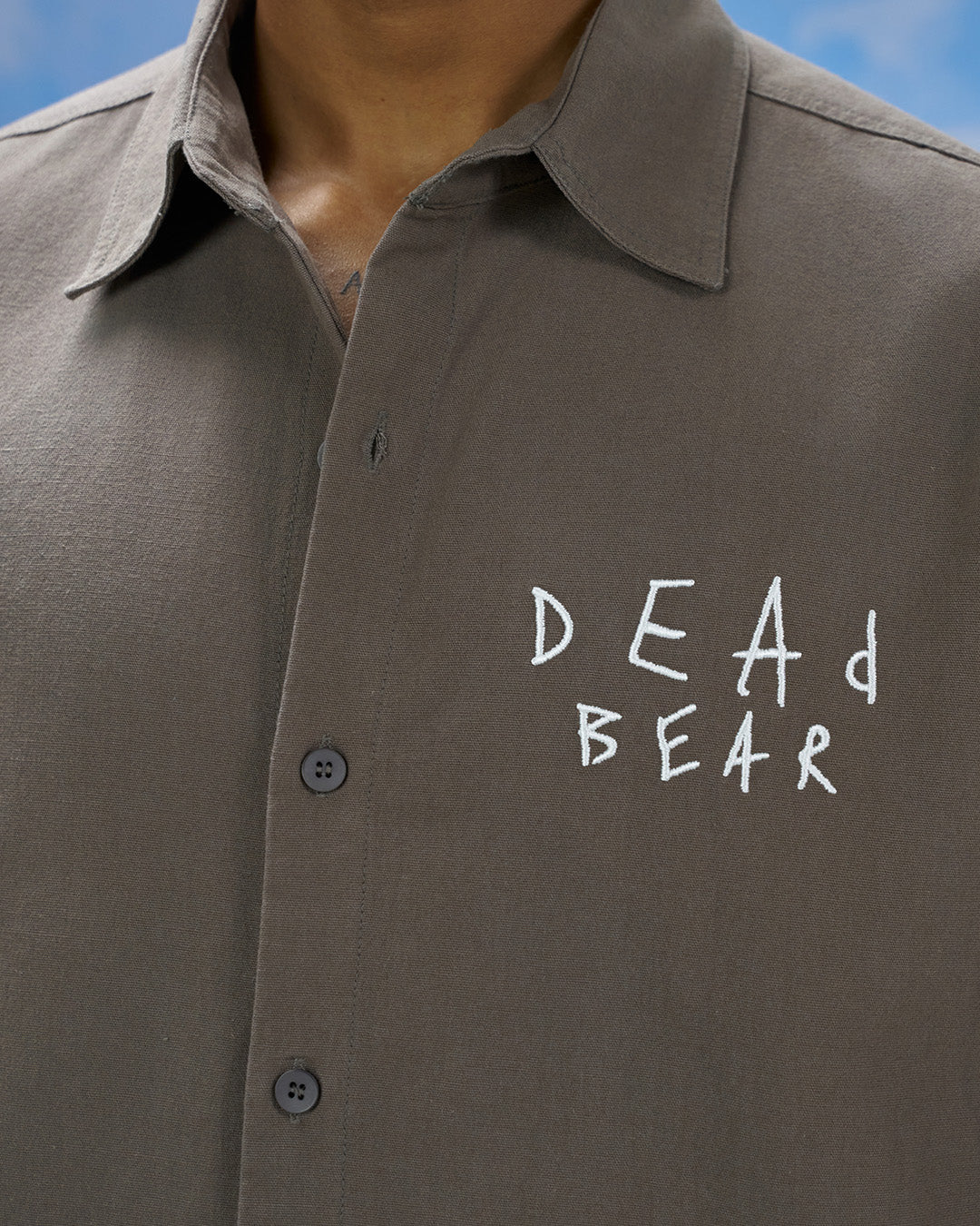 Scribbled Logo Shirt Taupe