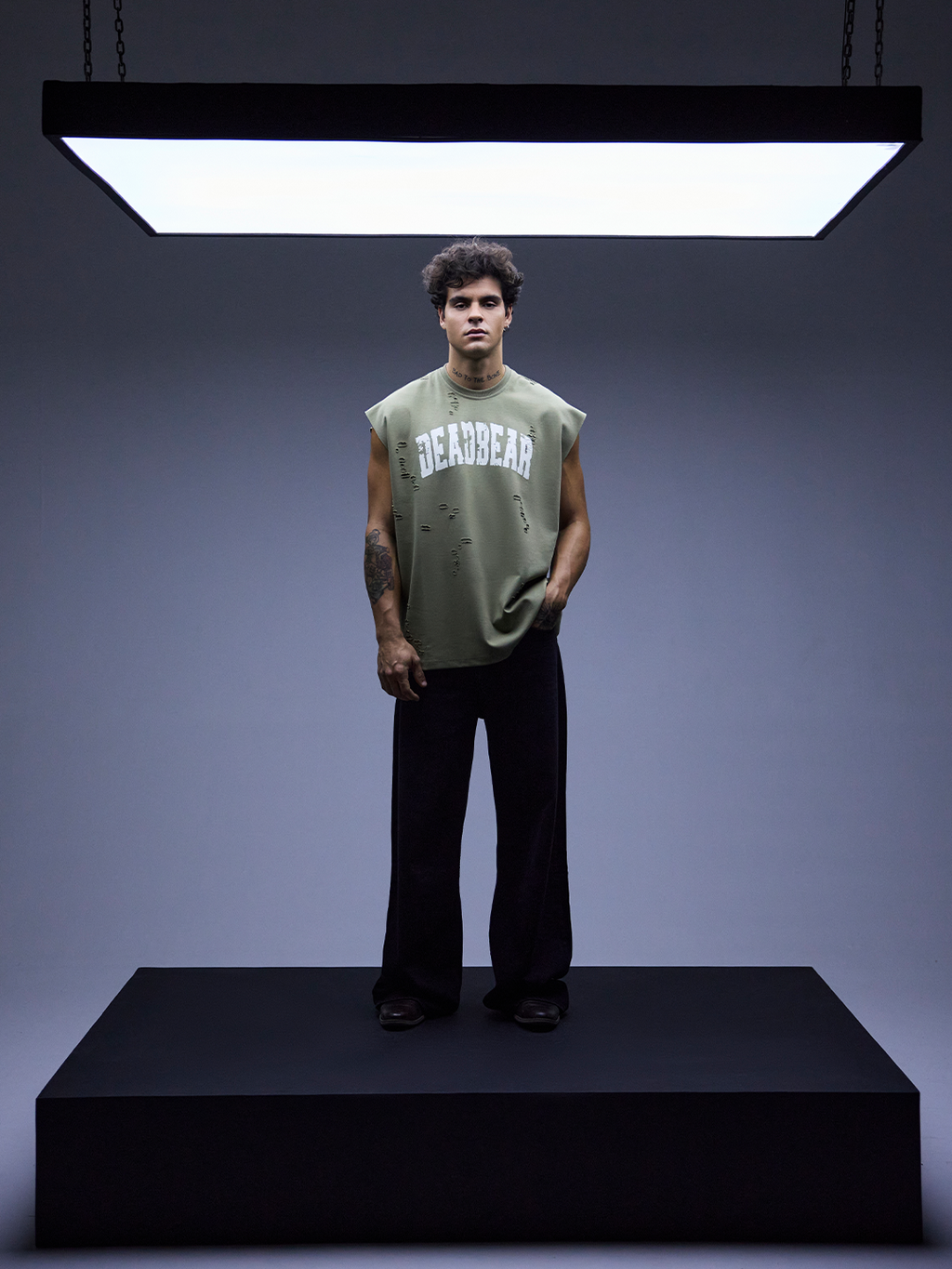Distressed Olive Tank