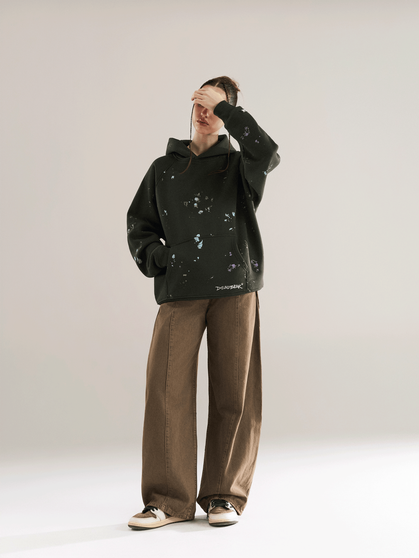 Grumpy Bear Hoodie Olive