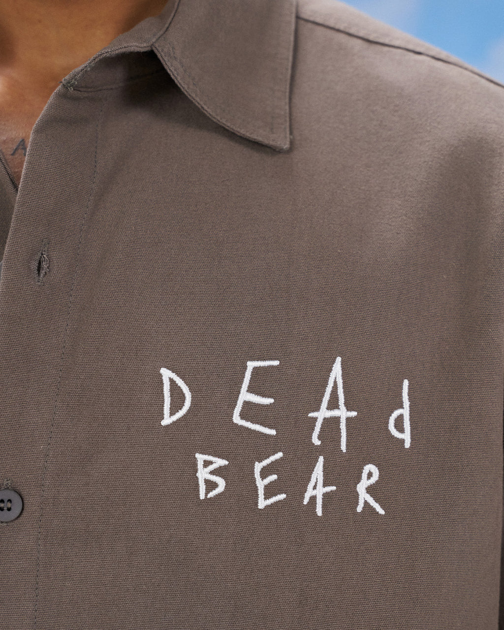 Scribbled Logo Shirt Taupe