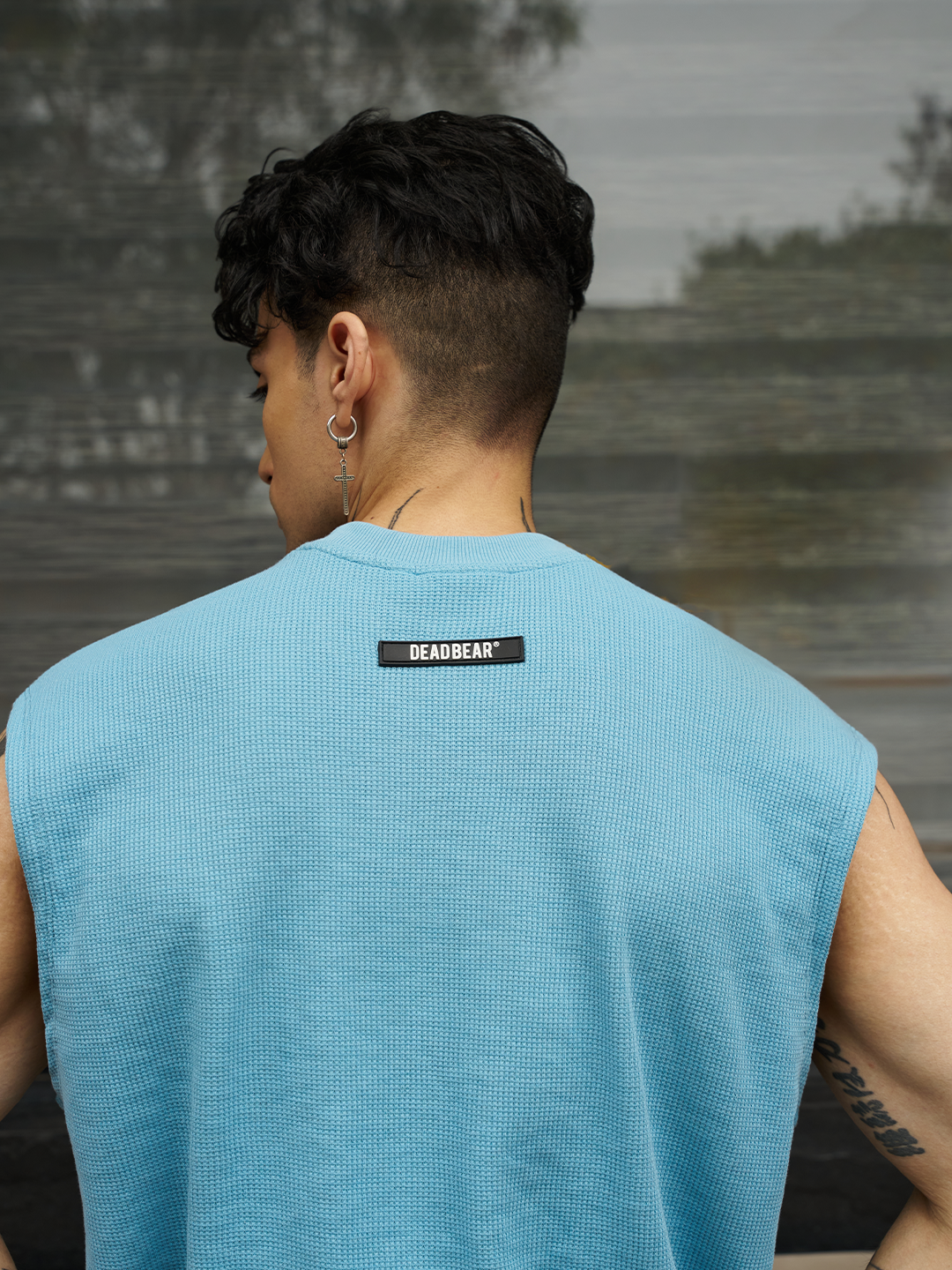 Waffle Tank Powder Blue