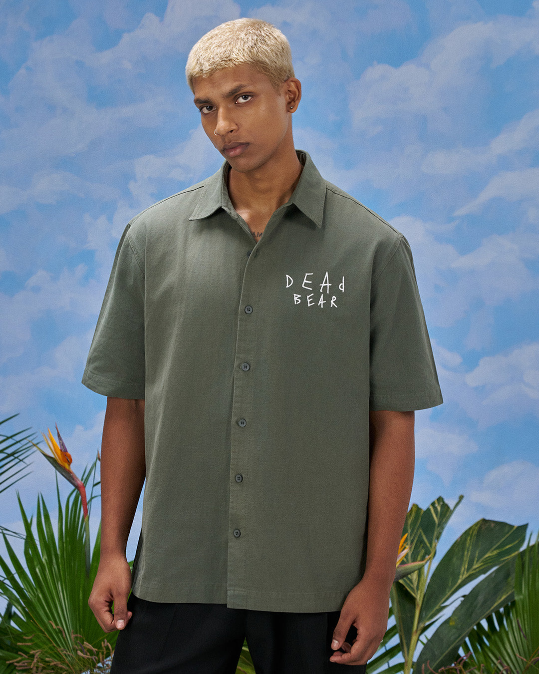 Scribbled Logo Shirt Moss