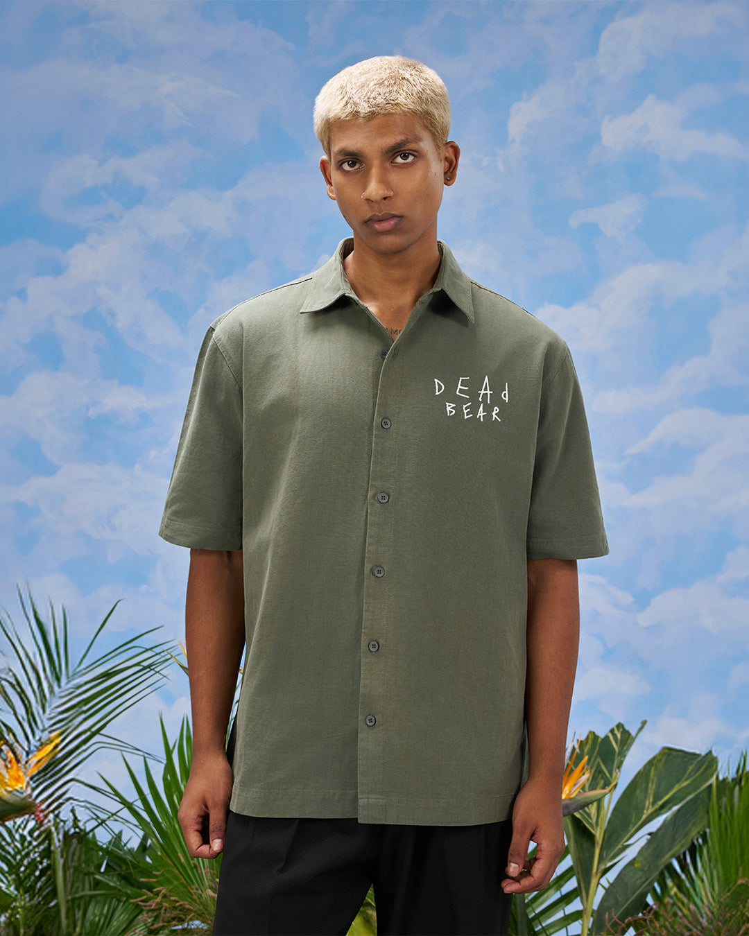Scribbled Logo Shirt Moss