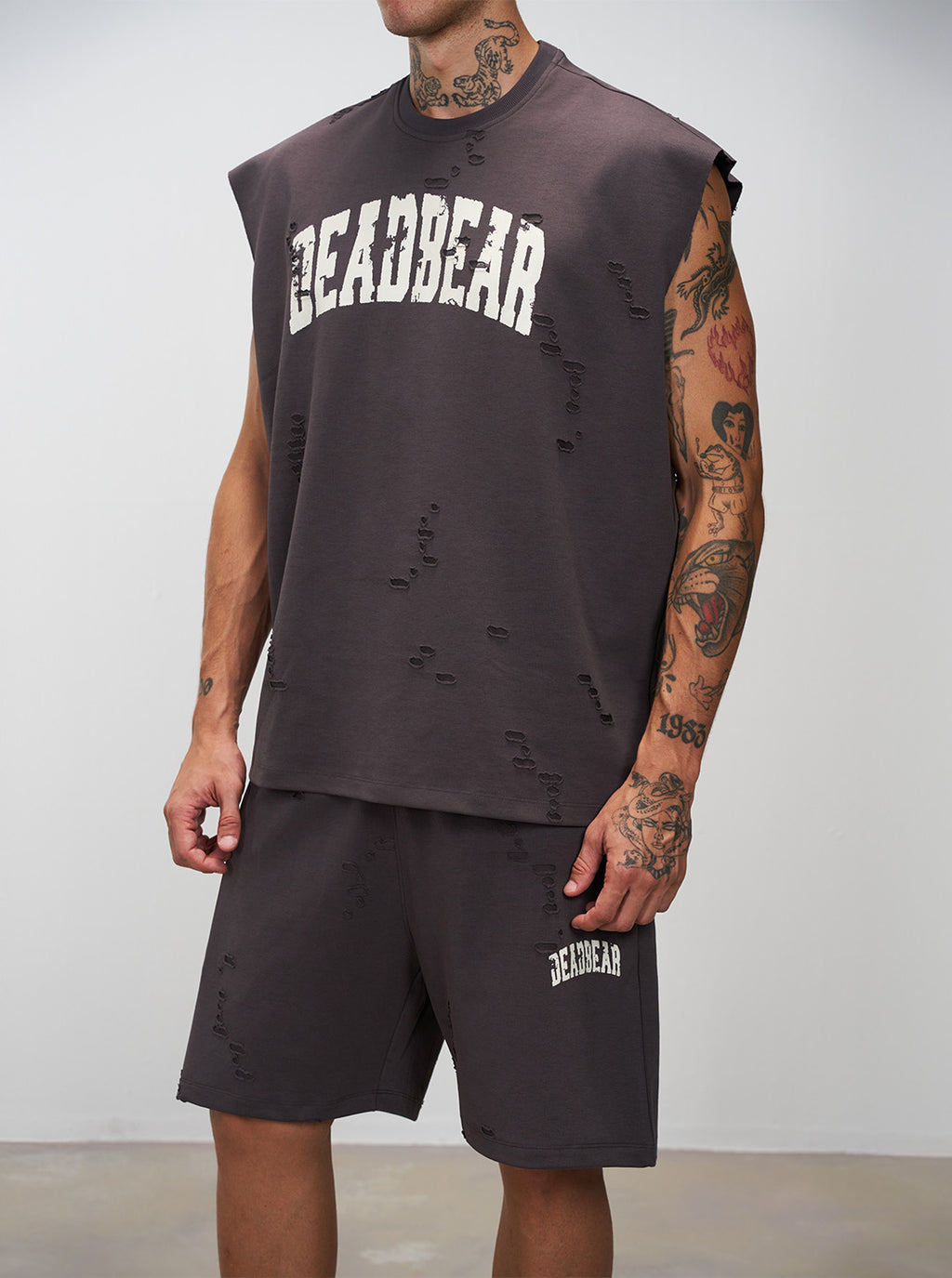 Distressed Ash Grey Tank