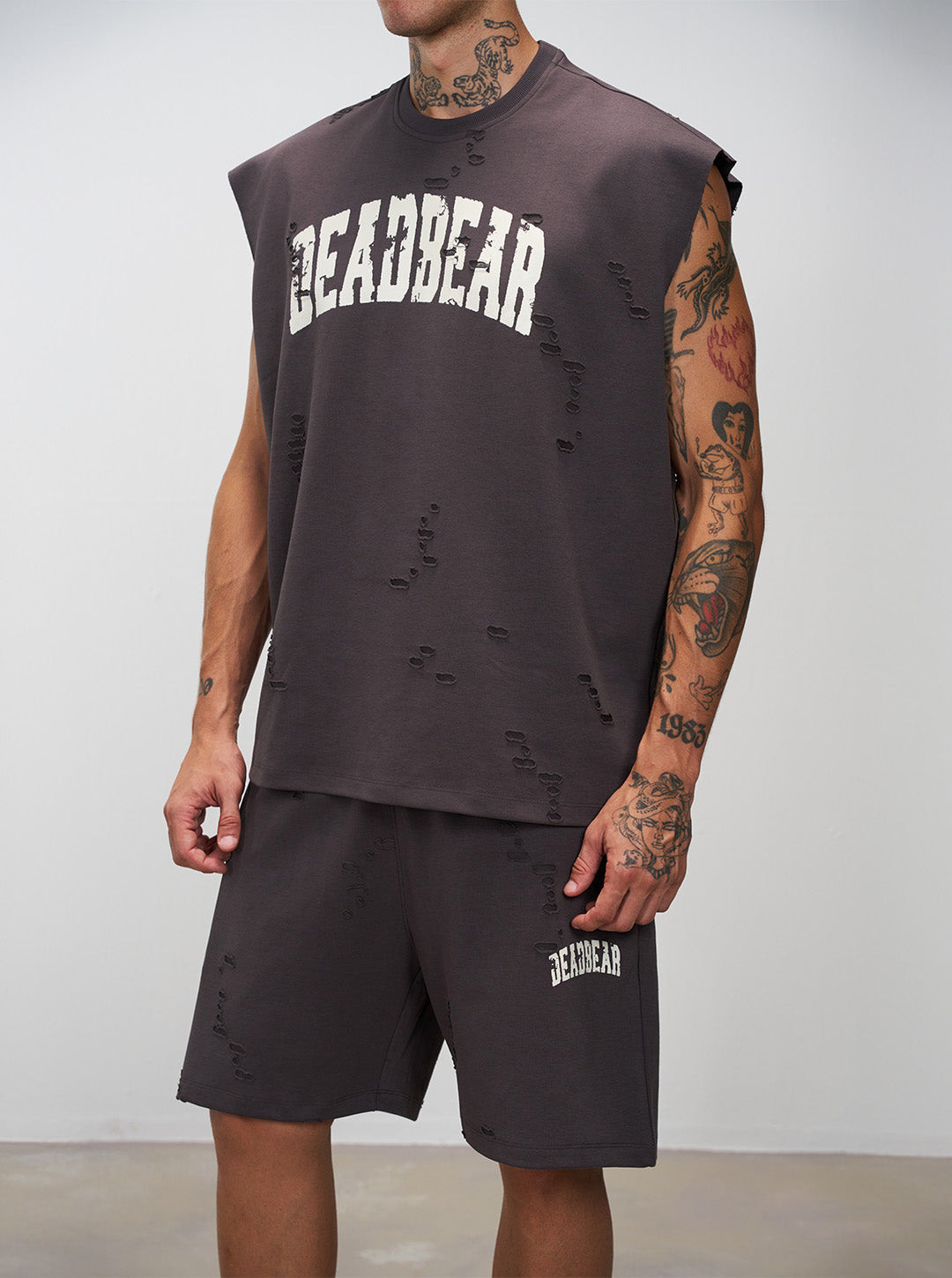 Distressed Ash Grey Tank
