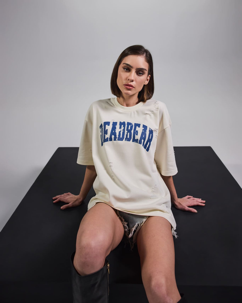 Distressed Cream White Tee 2.0