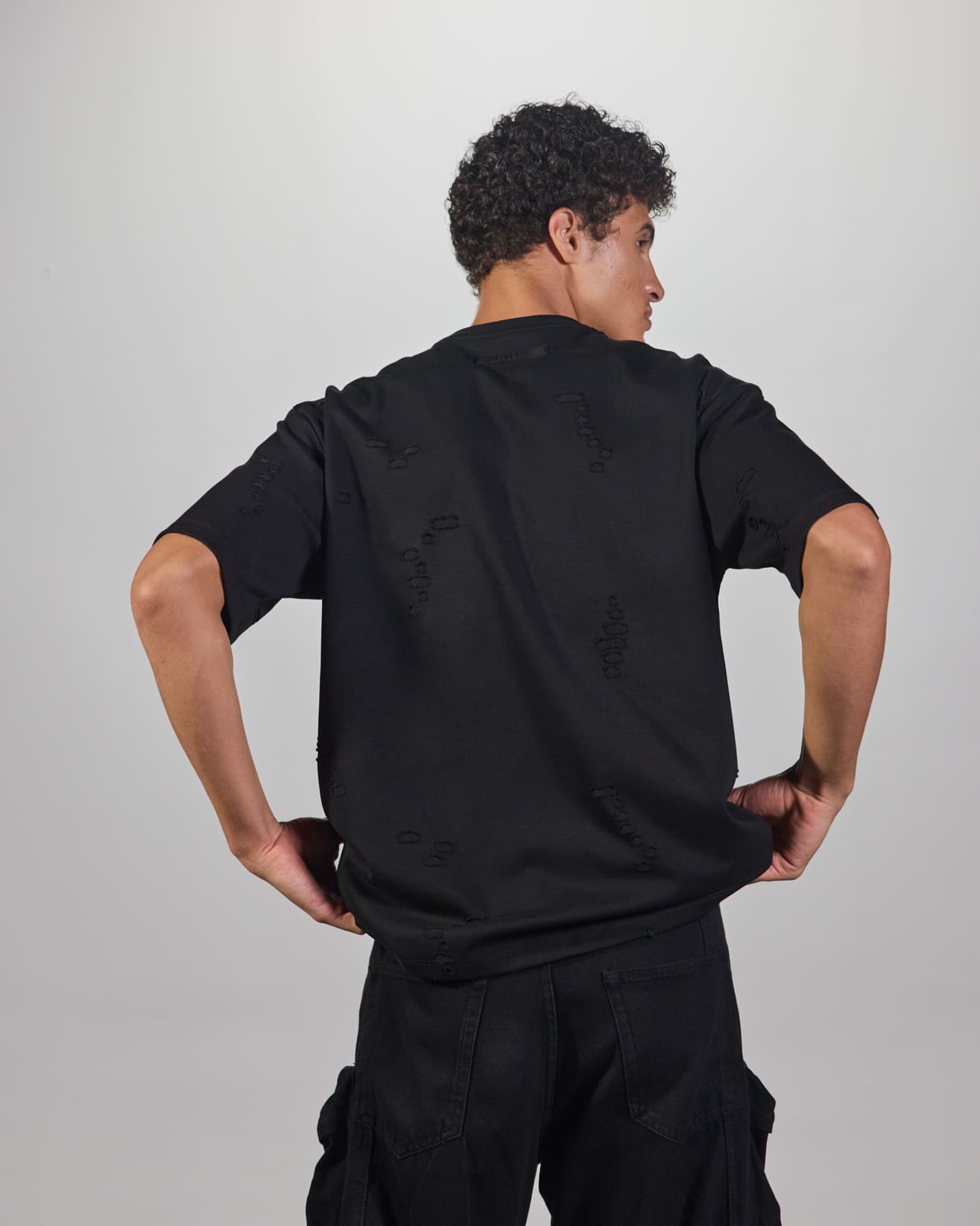 Distressed Black Tee