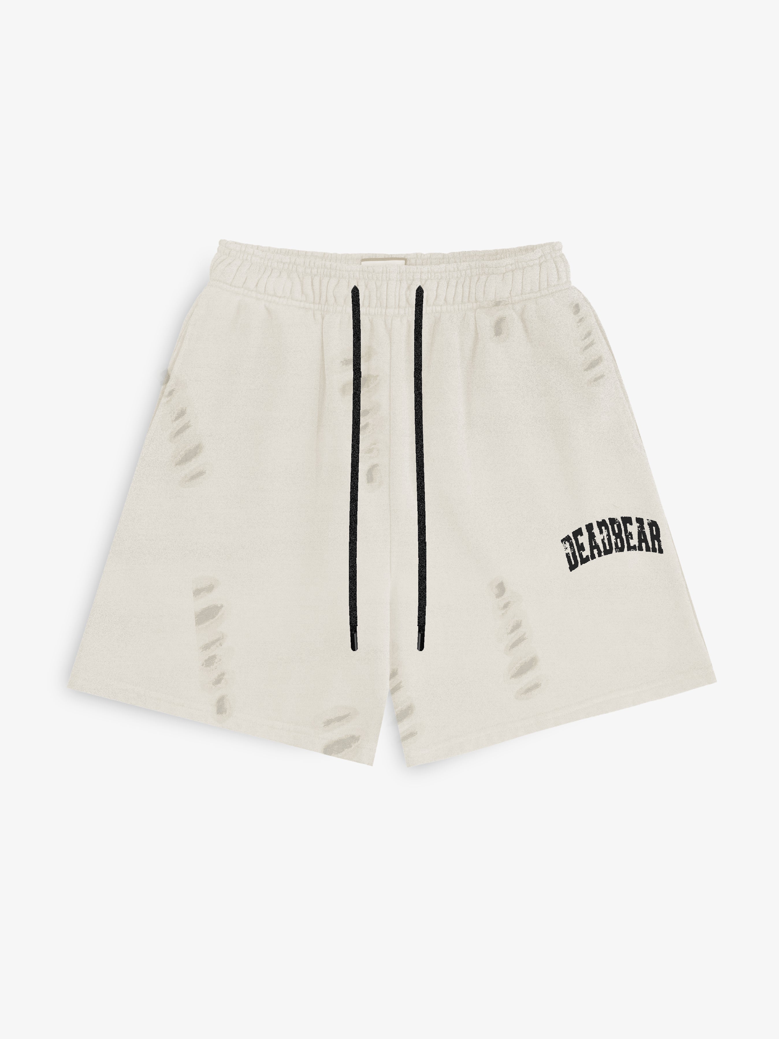 Distressed Cream White Shorts