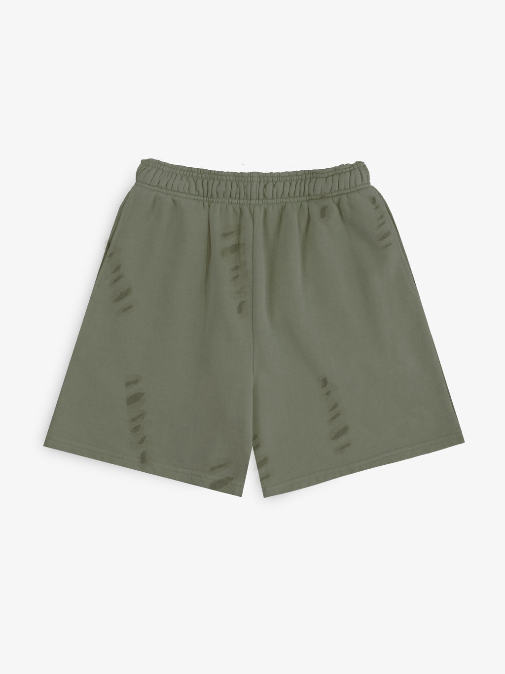 Distressed Olive Shorts