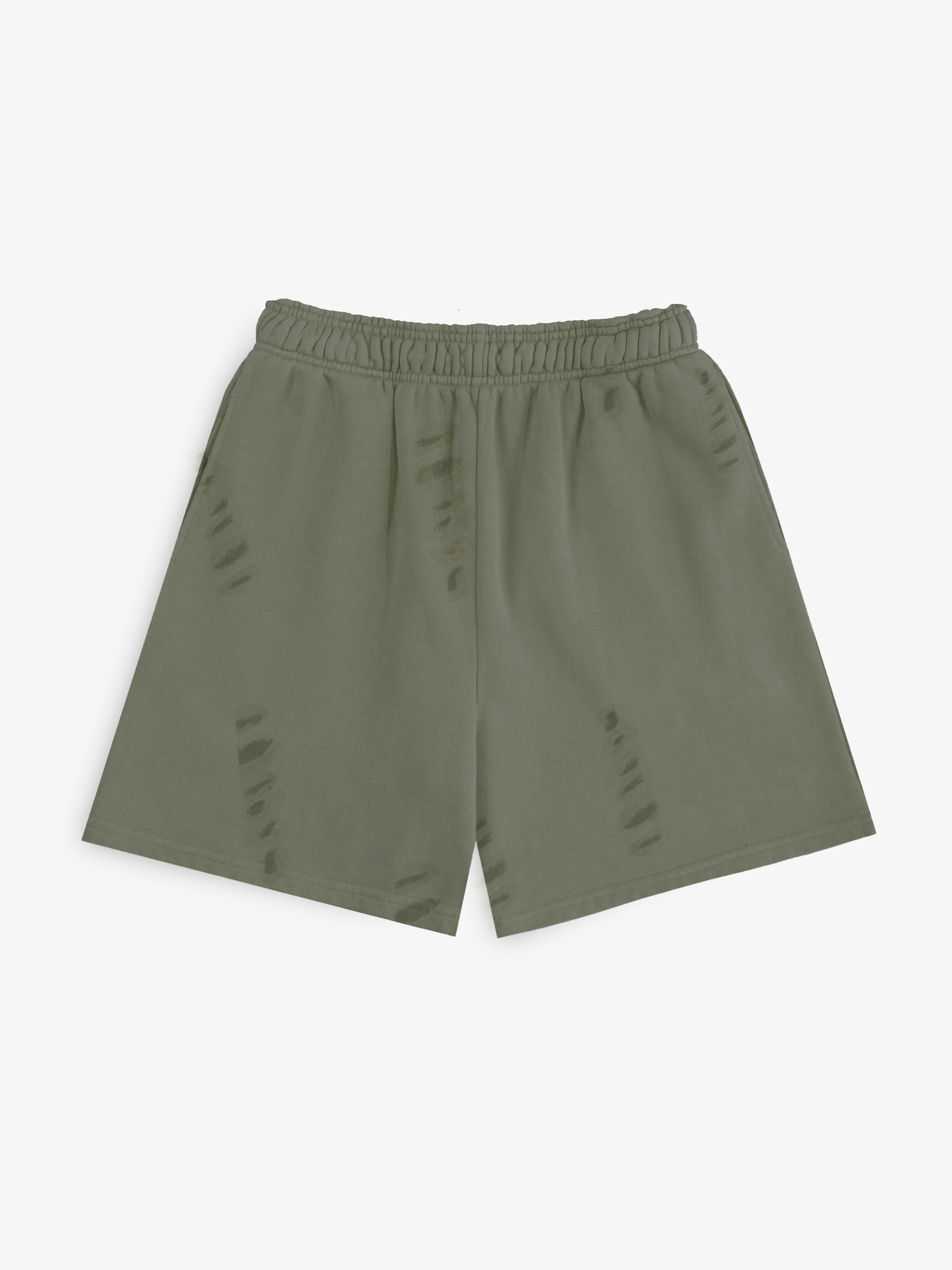 Distressed Olive Shorts