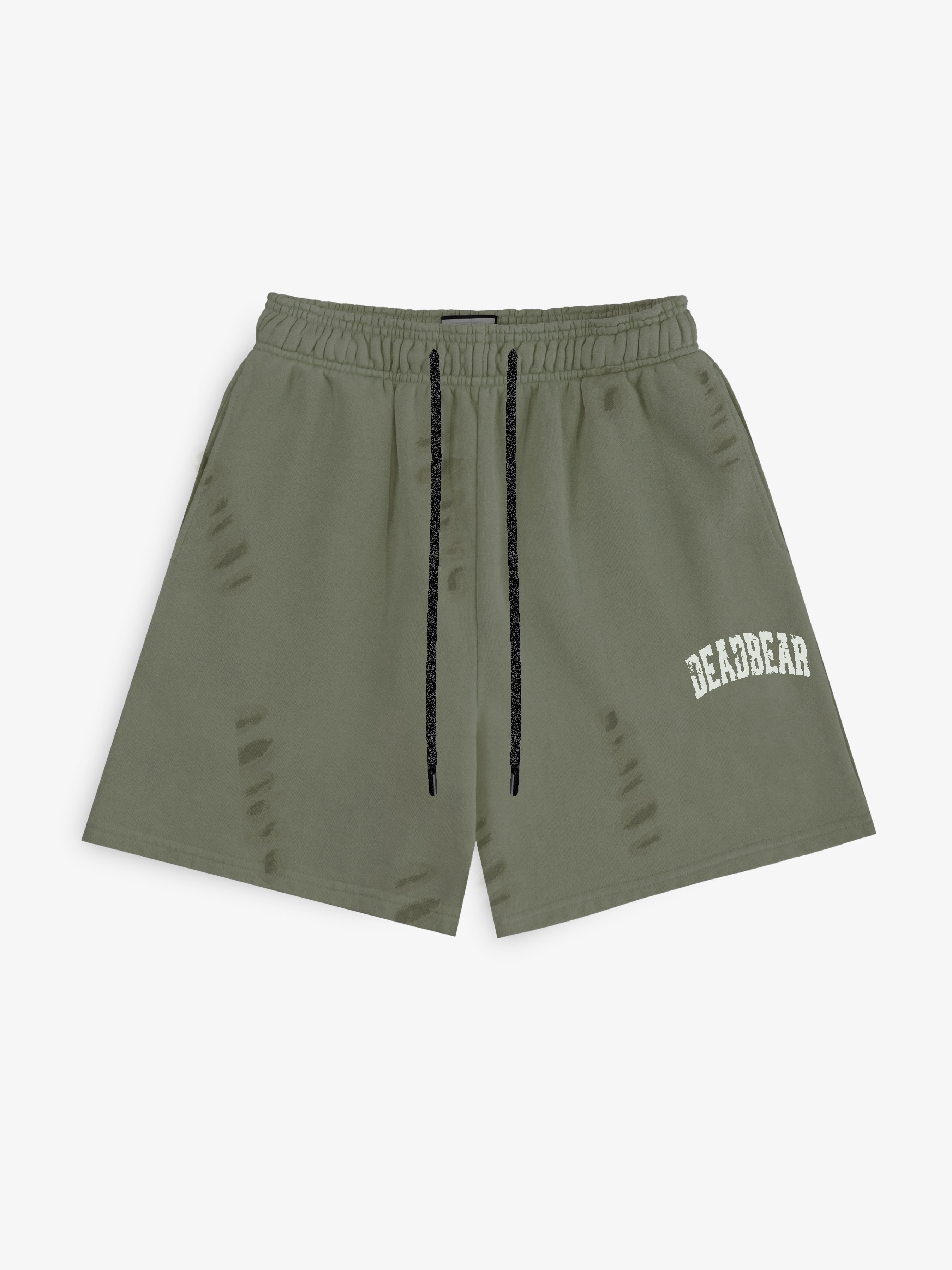 Distressed Olive Shorts