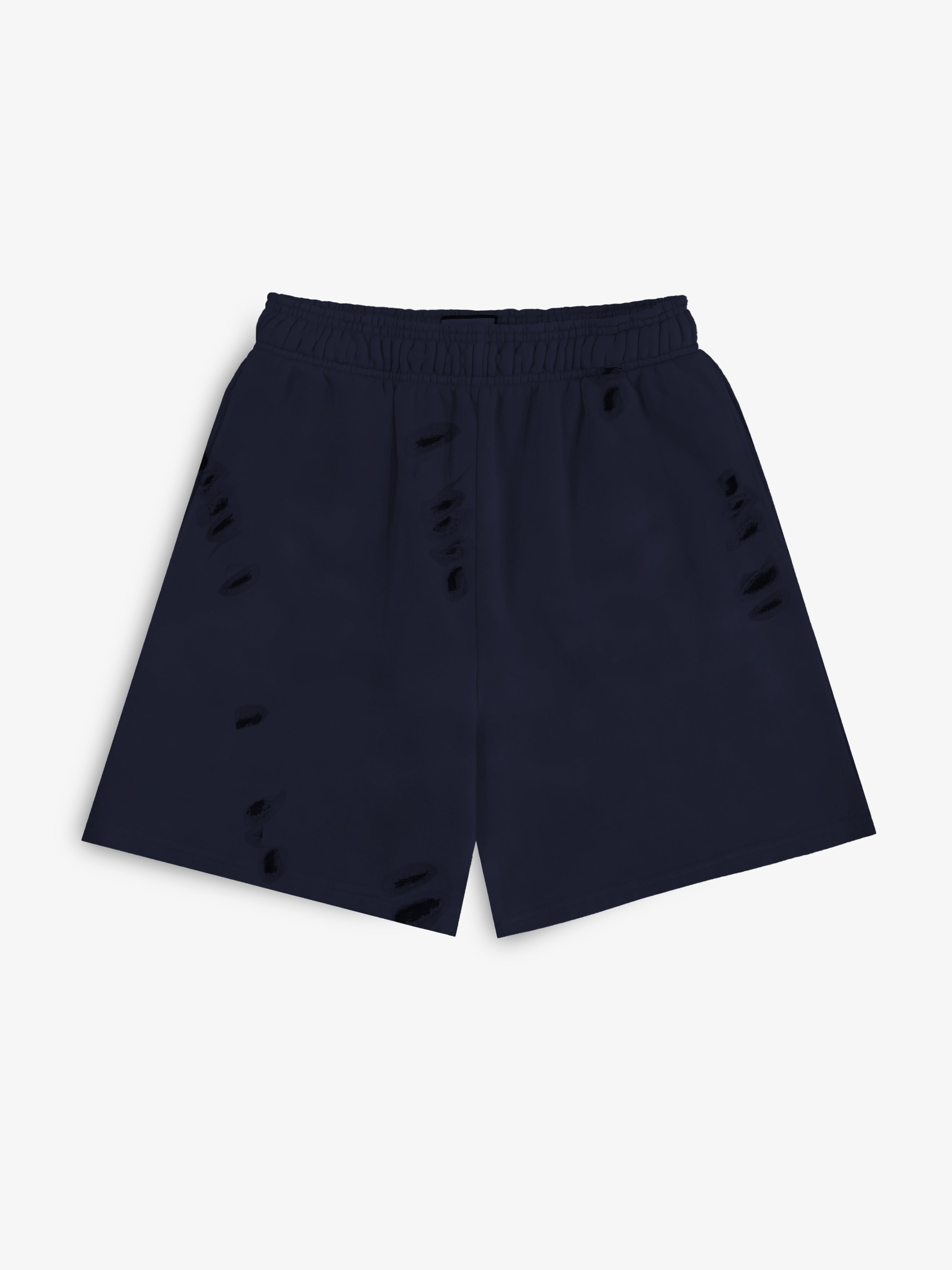 Distressed Navy Shorts