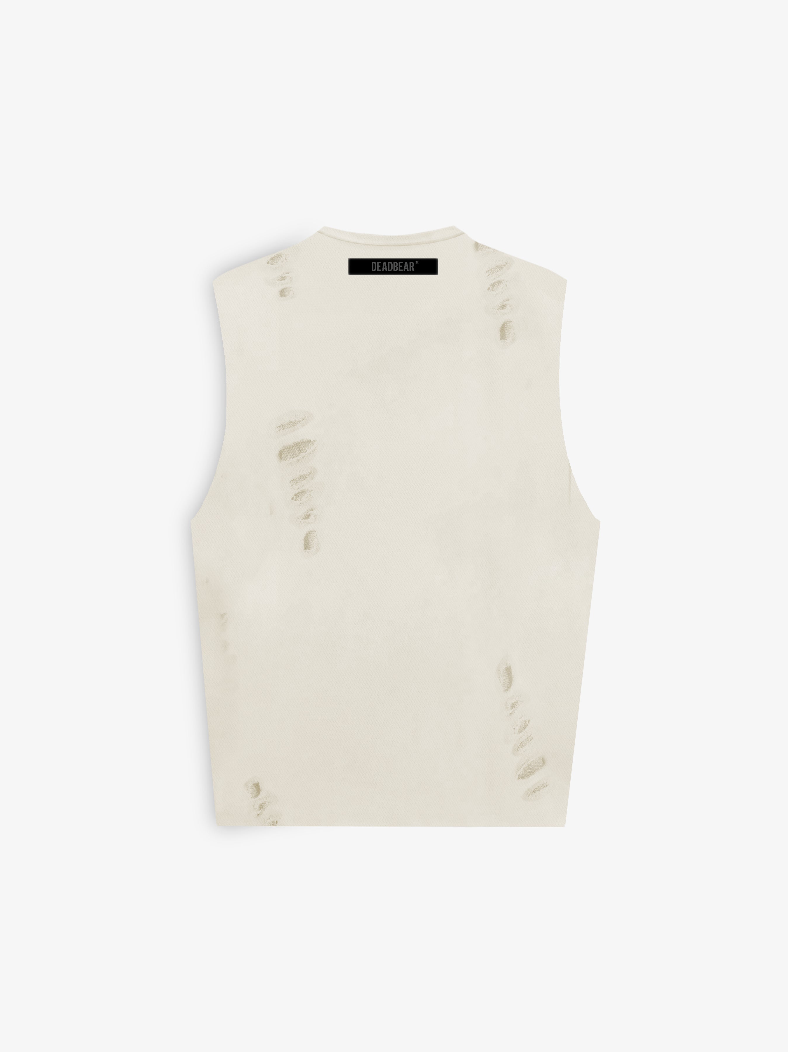 Distressed Cream White Tank