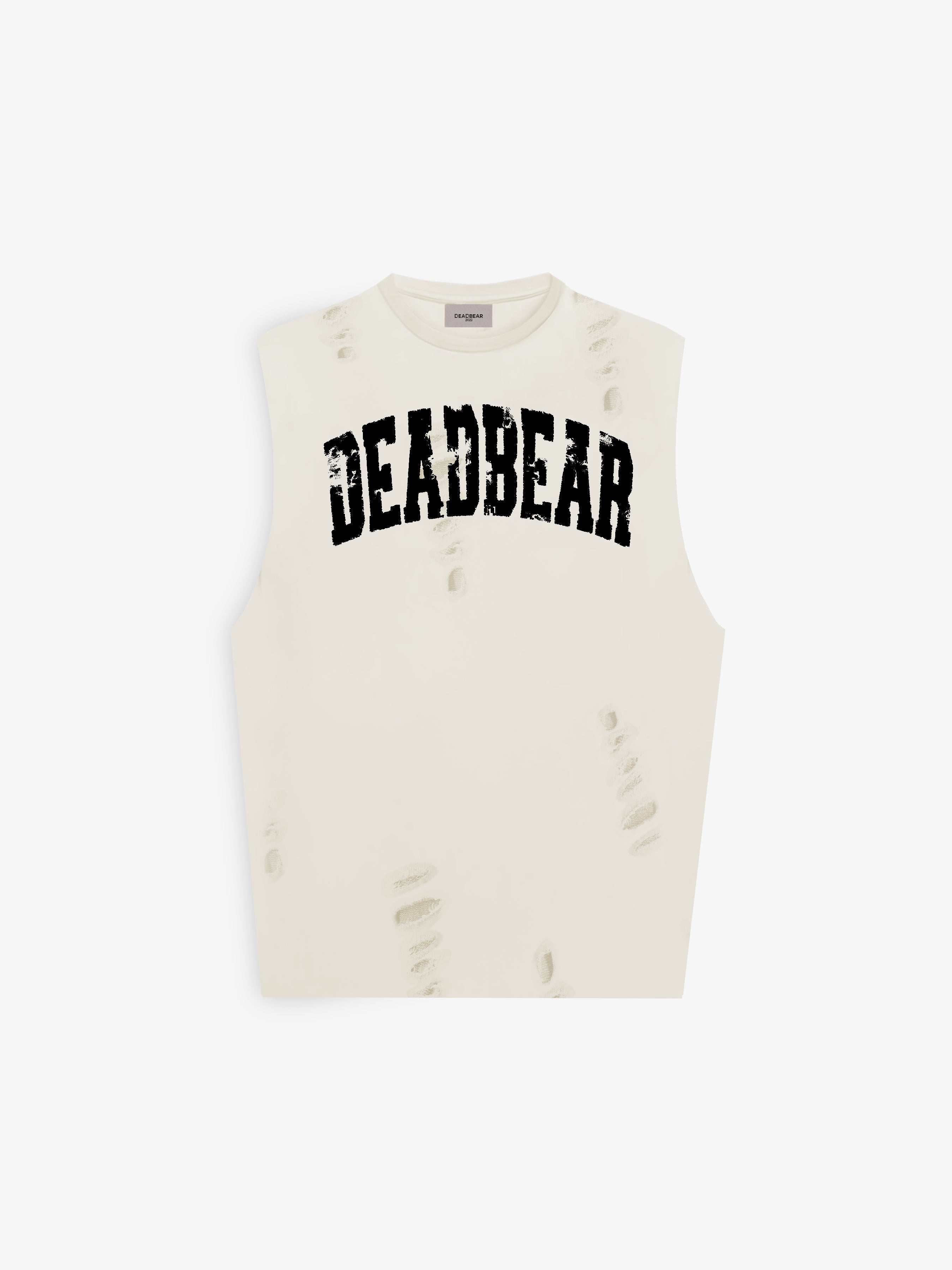 Distressed Cream White Tank