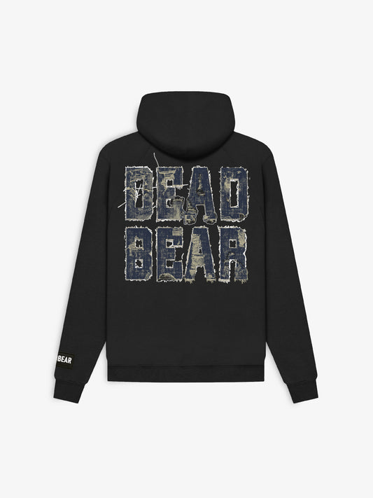 Fake Denim Hoodie Black