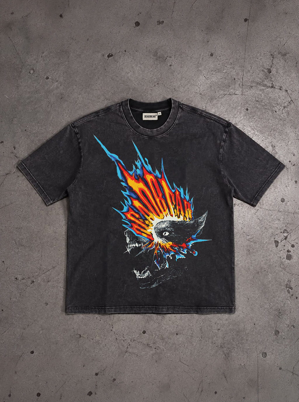 Wolf Tee Washed Black