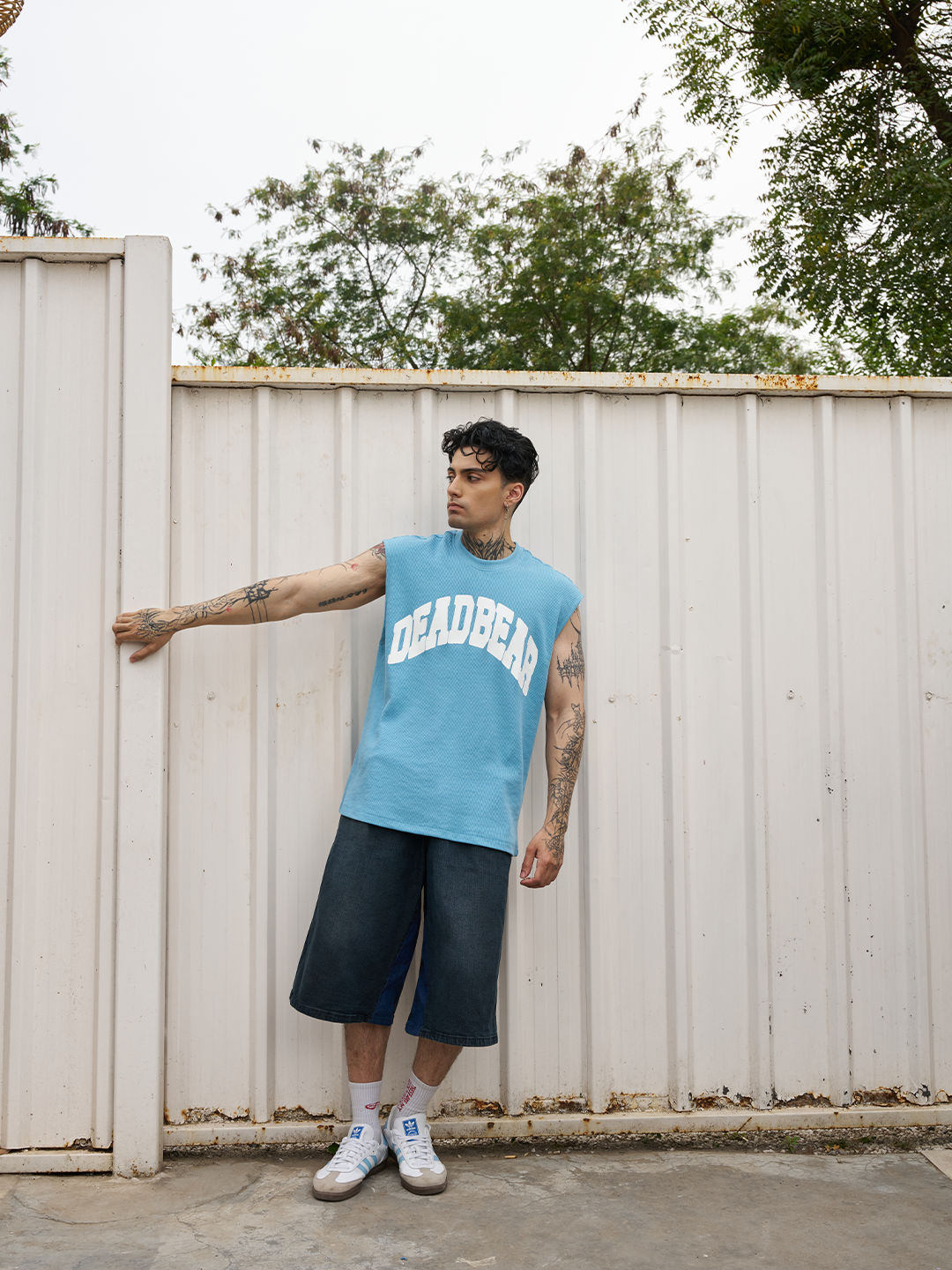 Waffle Tank Powder Blue