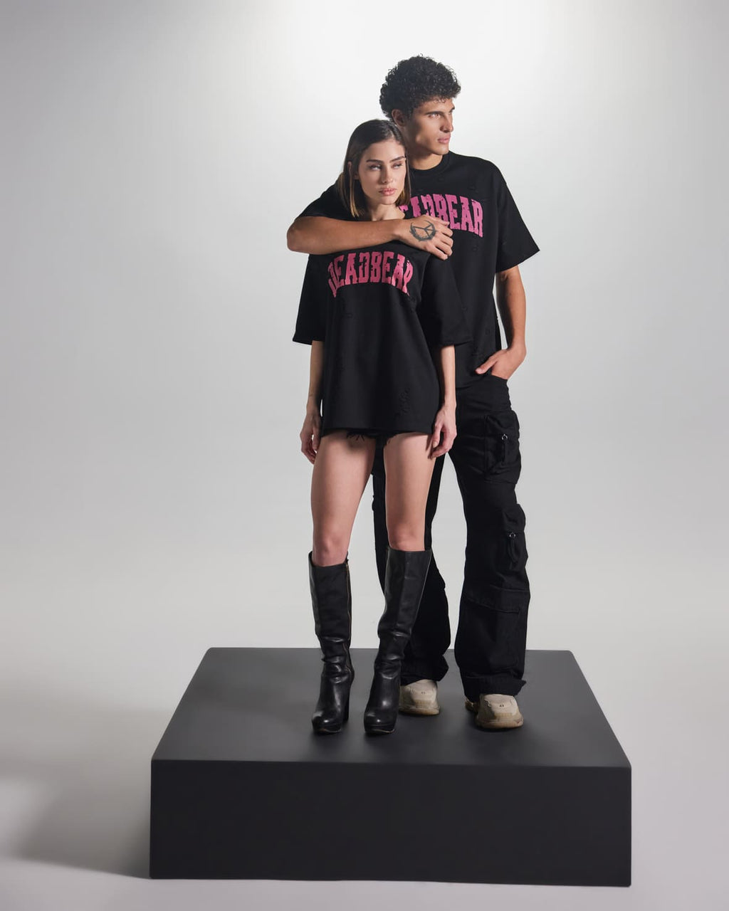 Distressed Black Tee