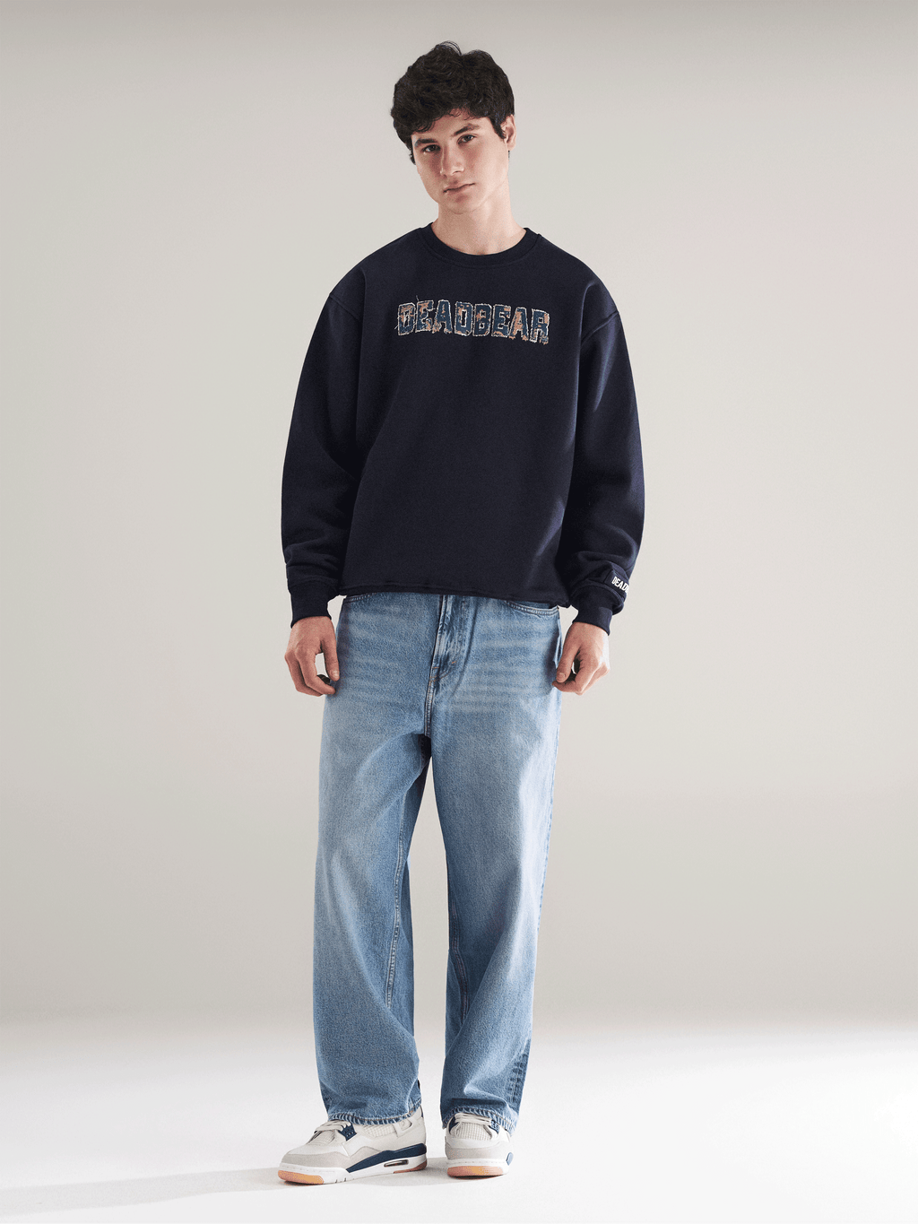 Fake Denim Sweatshirt Navy
