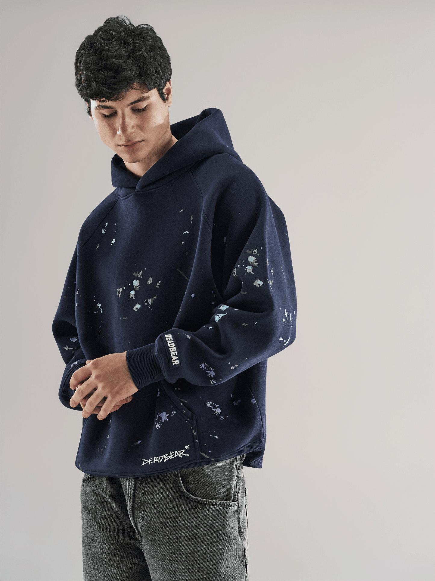 Grumpy Bear Hoodie Navy