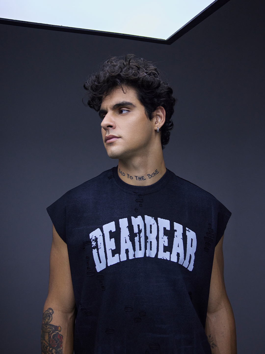 Distressed Washed Black Tank